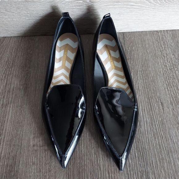 NICHOLAS KIRKWOOD Beya Black Patent Leather Pointed Flat 42 - Picture 3 of 11